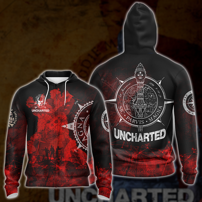 Uncharted All Over Print T-shirt Tank Top Zip Hoodie Pullover Hoodie Hawaiian Shirt
