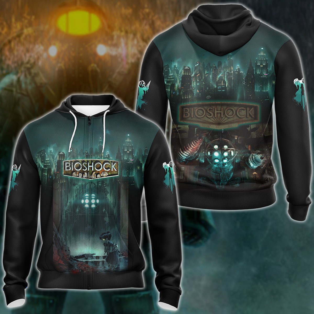 Bioshock Video Game 3D All Over Print T-shirt Tank Top Zip Hoodie Pullover Hoodie Hawaiian Shirt Beach Shorts Jogger