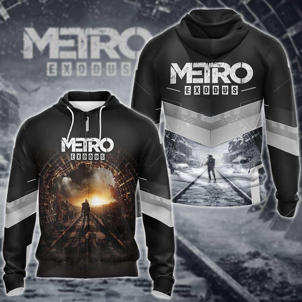 Metro Exodus Video Game 3D All Over Print T-shirt Tank Top Zip Hoodie Pullover Hoodie Hawaiian Shirt Beach Shorts Jogger