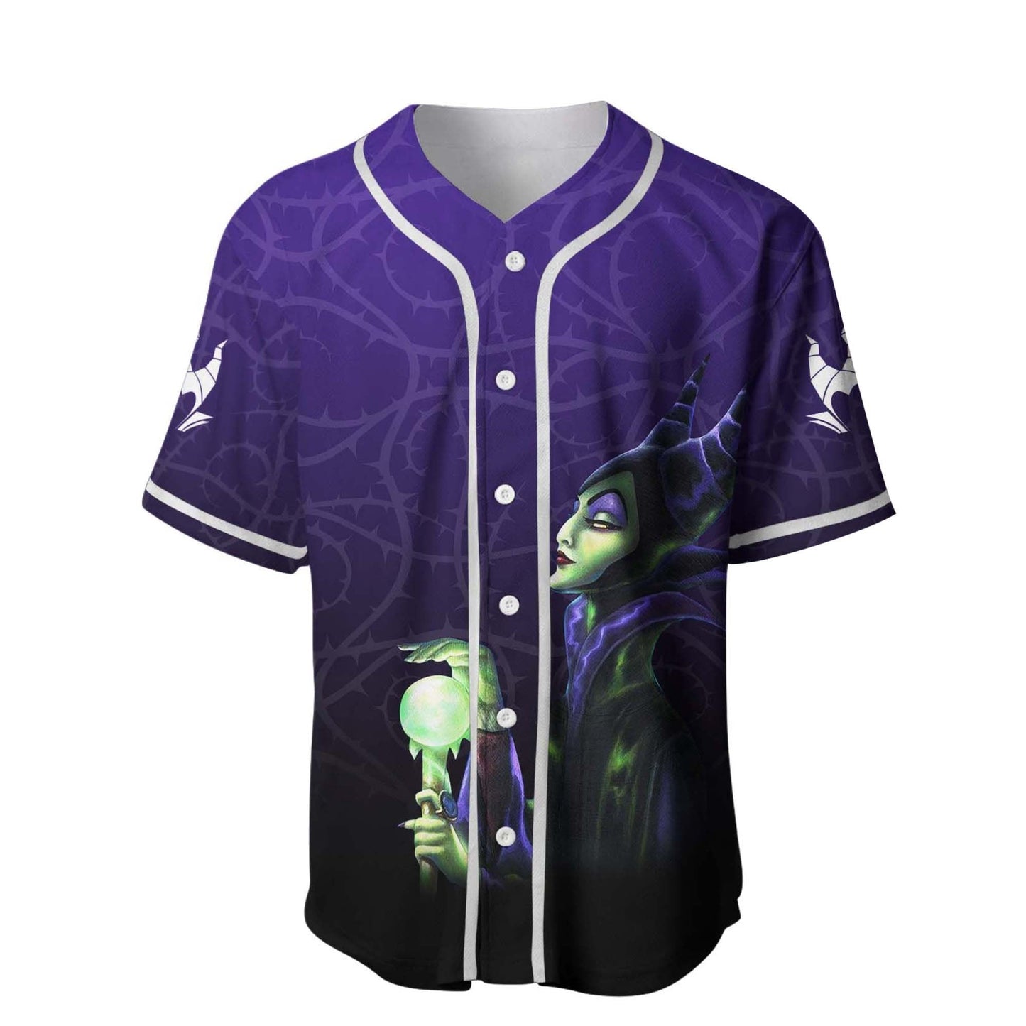Disney Jersey Disney Villian Maleficent Ombre Purple Black Jersey Shirt Baseball Maleficent Baseball