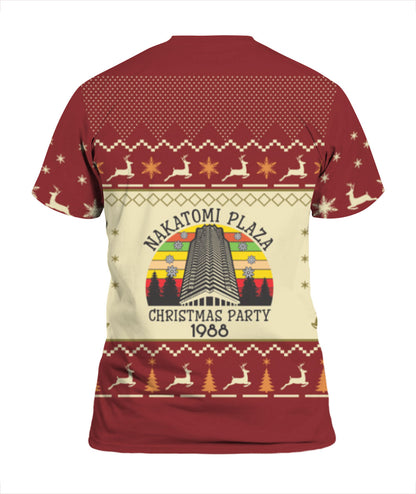 Die Hard Hoodie Nakatomi Plaza Christmas Party 1988 Die Hard T-Shirt Red Unisex - Trendy Gift For Men & Women