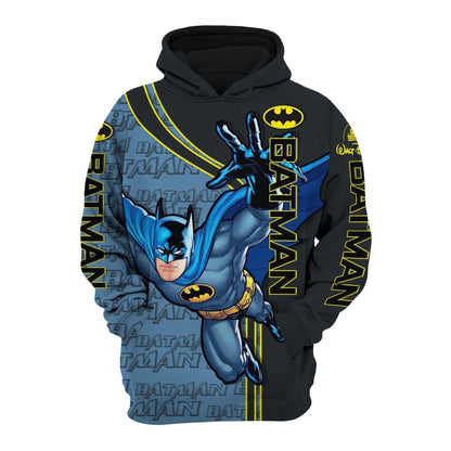 Batman Hoodie Dc Batman Fighting Pose Comic Hoodie Black Blue Unisex - Cozy Hoodie For Cold Weather