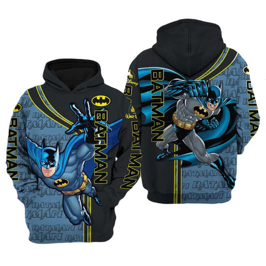Batman Hoodie Dc Batman Fighting Pose Comic Hoodie Black Blue Unisex - Cozy Hoodie For Cold Weather