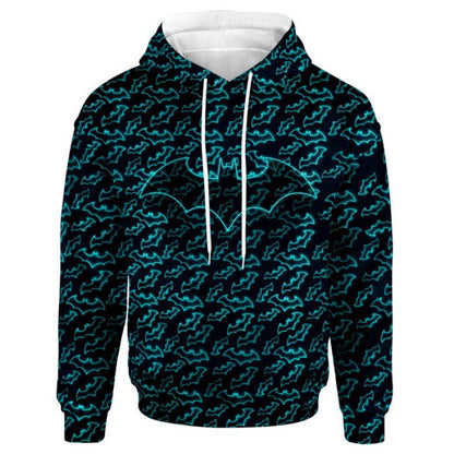 Batman Hoodie Dc Batman Symbol Pattern T-Shirt Black Blue Unisex - Trendy Gift For Men & Women