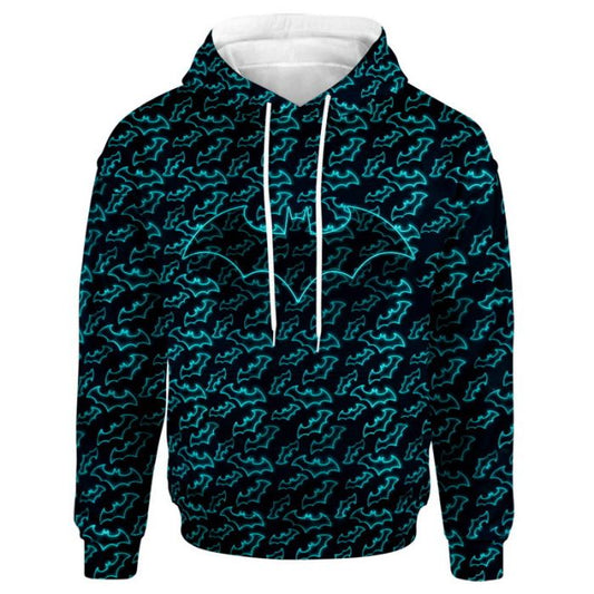 Batman Hoodie Dc Batman Symbol Pattern T-Shirt Black Blue Unisex - Trendy Gift For Men & Women