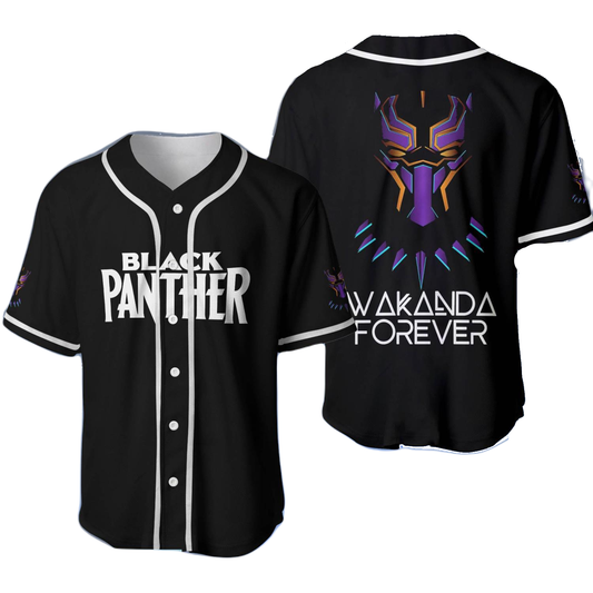 Black Panther Baseball Jersey Black Panther Wakanda Forever Jersey Shirt Unisex Adult New Release