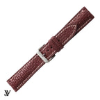 Burgundy Beaver Leather Watch Strap — original product photo