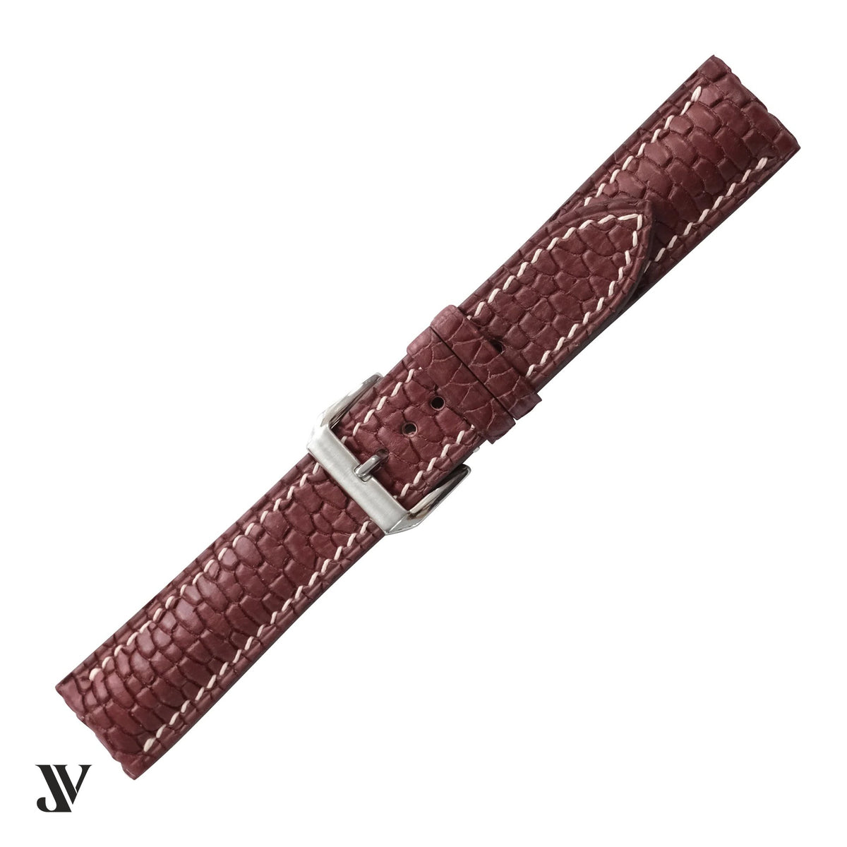 Burgundy Beaver Leather Watch Strap — original product photo