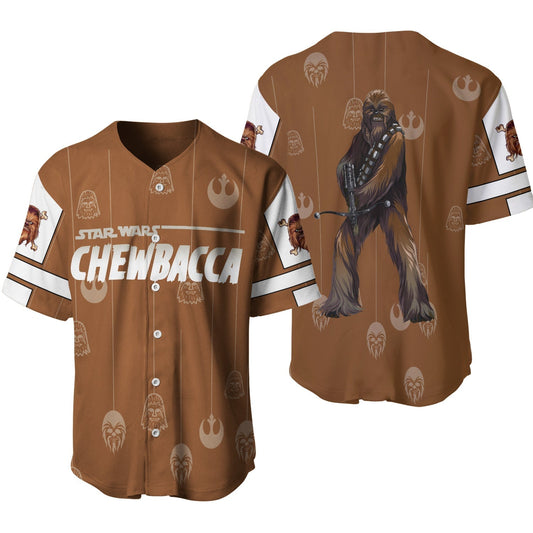 Star Wars Jersey Star Wars Chewbacca Character Rebel Alliance Patterns Brown White Jersey Shirt Baseball