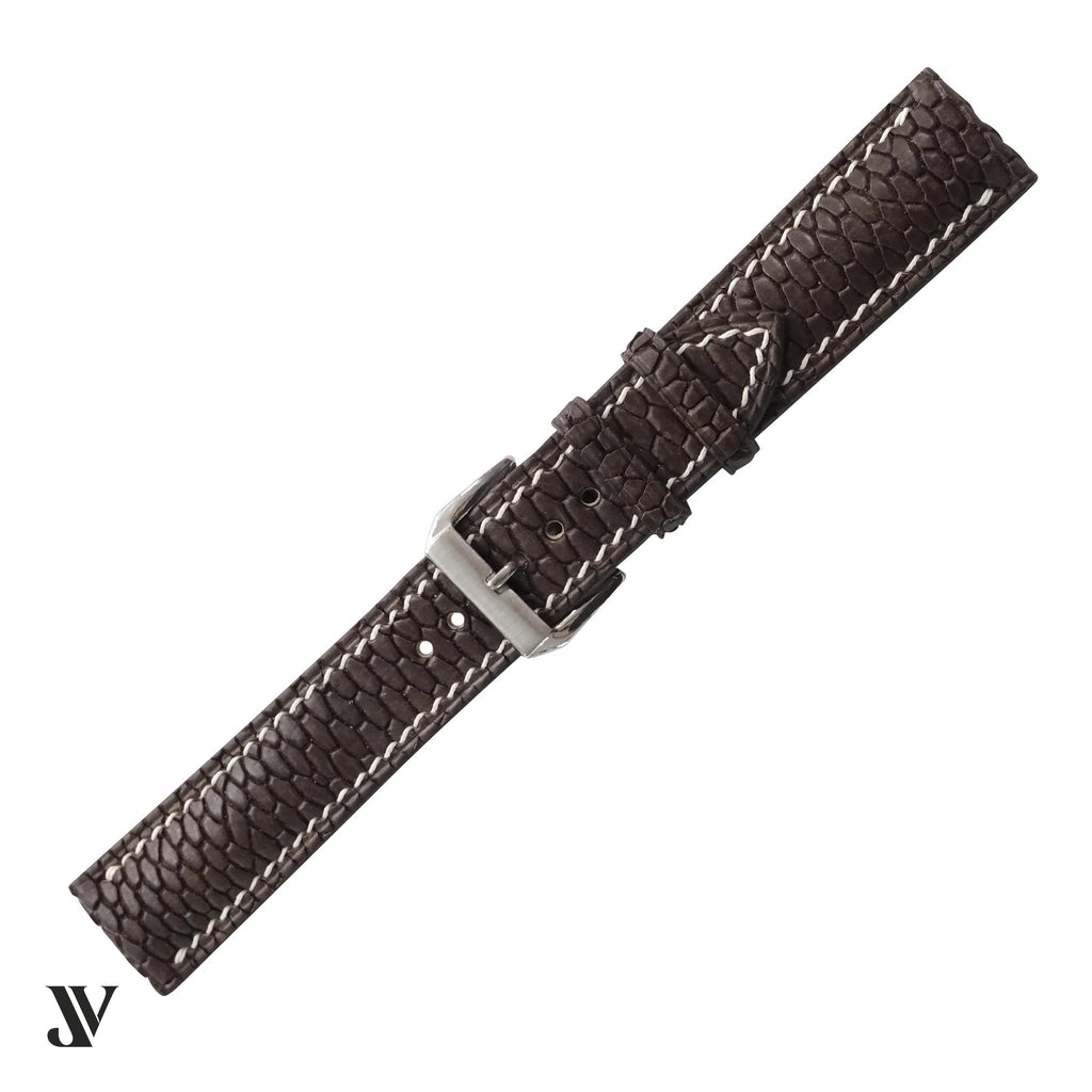 Chocolate Brown Beaver Leather Watch Strap — original product photo
