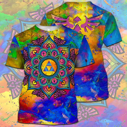  Legend Of Zelda Shirt Watercolor Triforce Mandala Hyrule's Symbol T-shirt Legend Of Zelda Hoodie Legend Of Zelda Tank 