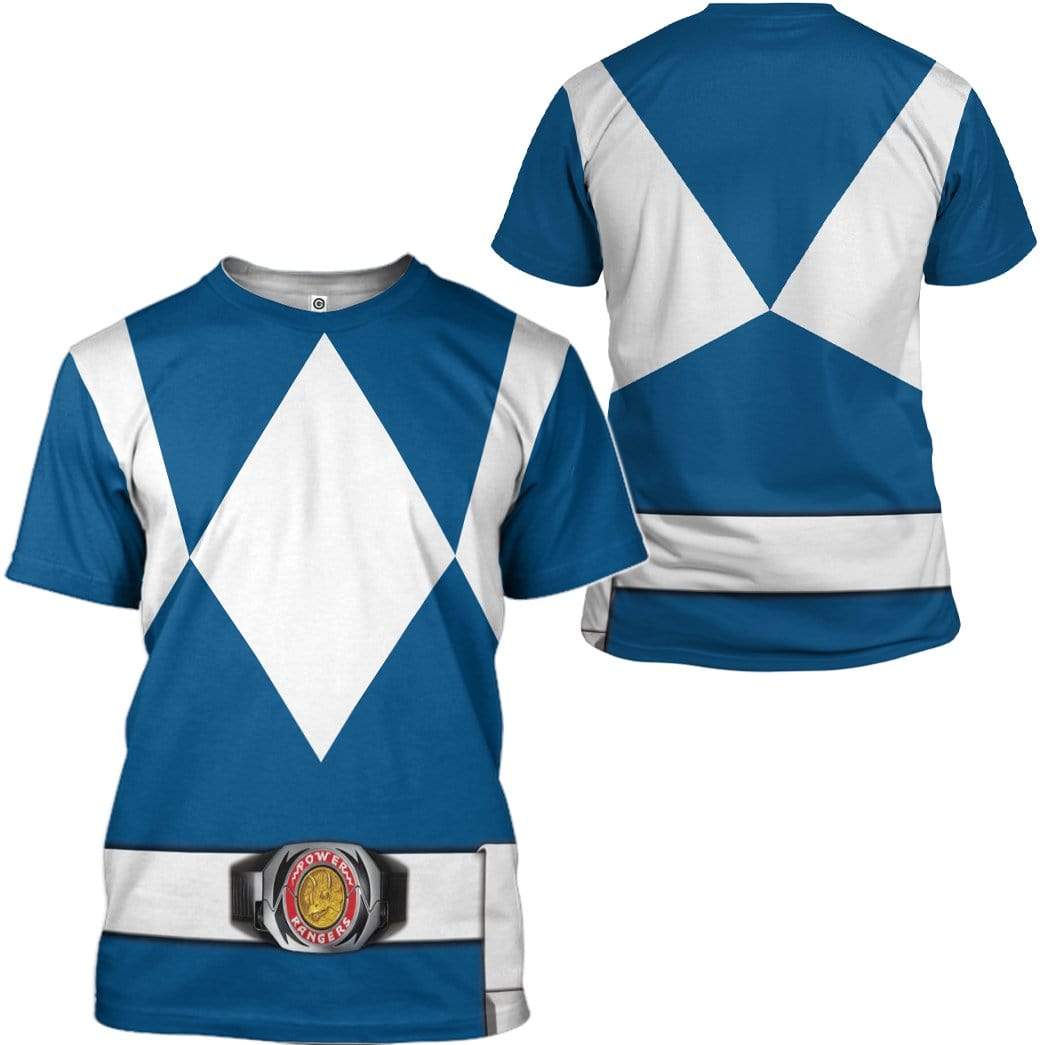 Cosplay Blue MIGHTY MORPHIN Power Ranger Custom T-Shirts Hoodies Apparel