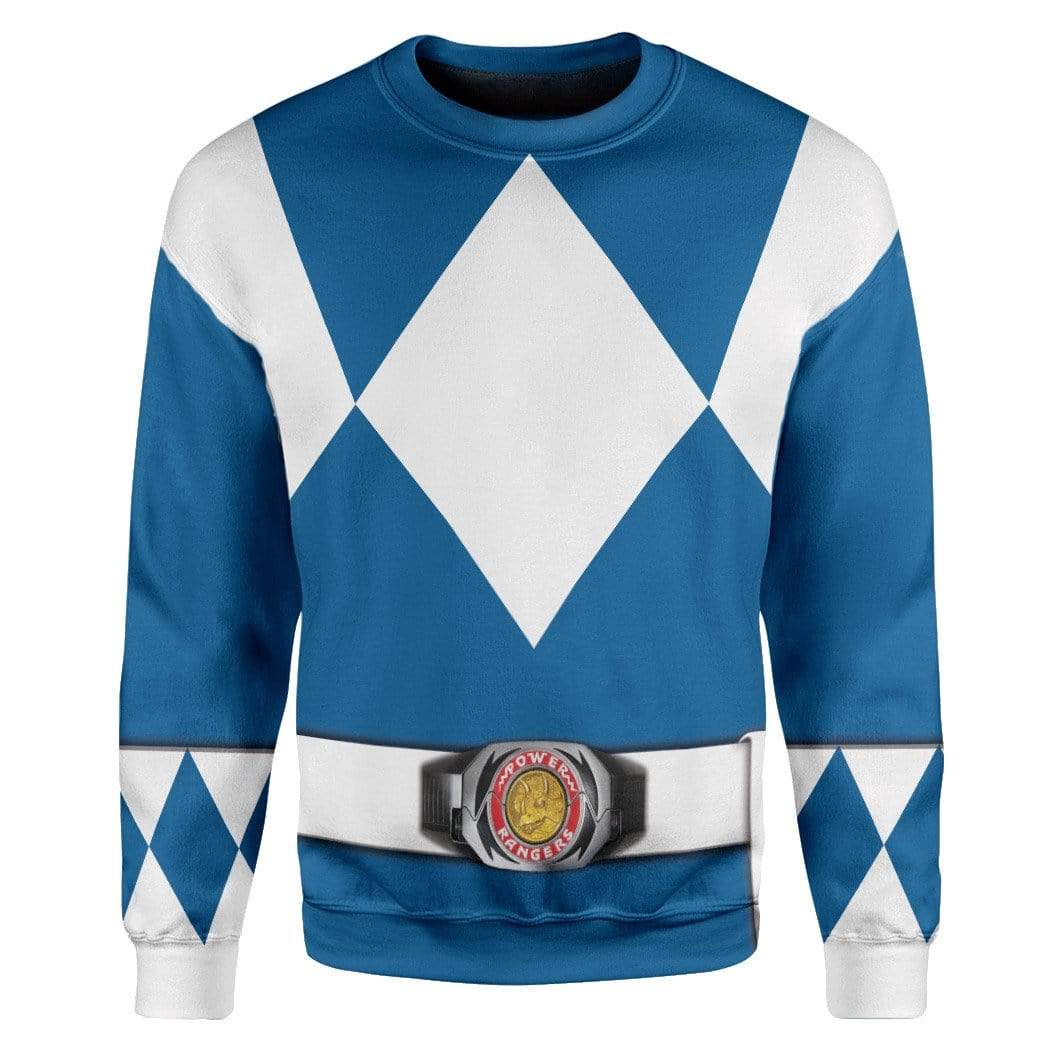 Cosplay Blue MIGHTY MORPHIN Power Ranger Custom T-Shirts Hoodies Apparel