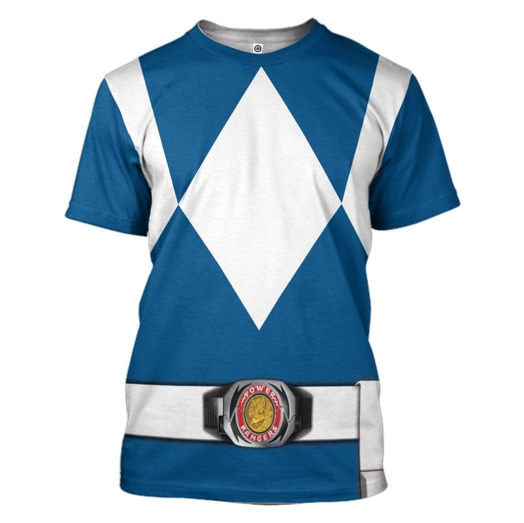 Cosplay Blue MIGHTY MORPHIN Power Ranger Custom T-Shirts Hoodies Apparel