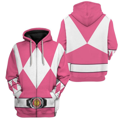 Cosplay Pink MIGHTY MORPHIN Power Ranger Custom T-Shirts Hoodies Apparel