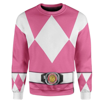 Cosplay Pink MIGHTY MORPHIN Power Ranger Custom T-Shirts Hoodies Apparel