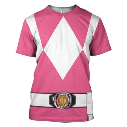 Cosplay Pink MIGHTY MORPHIN Power Ranger Custom T-Shirts Hoodies Apparel