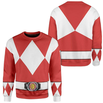 Cosplay Red MIGHTY MORPHIN Power Ranger Custom T-Shirts Hoodies Apparel