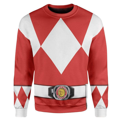 Cosplay Red MIGHTY MORPHIN Power Ranger Custom T-Shirts Hoodies Apparel