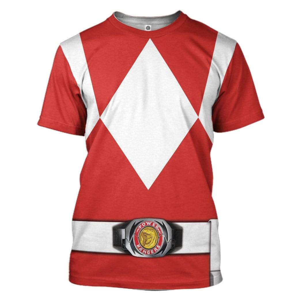 Cosplay Red MIGHTY MORPHIN Power Ranger Custom T-Shirts Hoodies Apparel