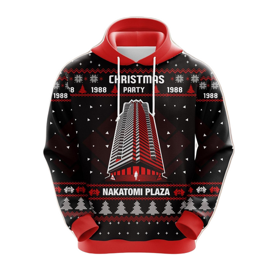 Die Hard Hoodie Die Hard Nakatomi Plaza Christmas Hoodie Red Black Unisex Adults New Release - Cozy Hoodie For Cold Weather