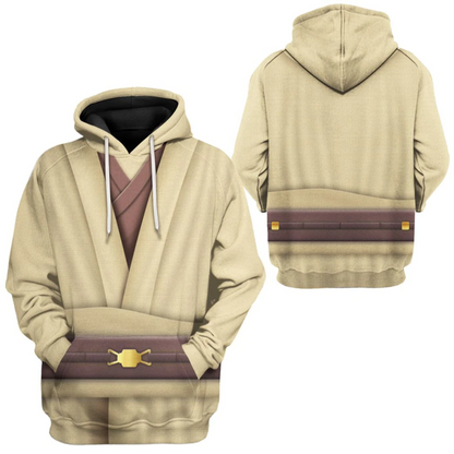 Starwars Hoodie Obi Wan Kenobi Costume Starwars Cosplay T-Shirt White Unisex Adults - Trendy Gift For Men & Women
