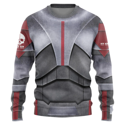 Starwars Hoodie The Bad Batch Armor Costume Starwars Cosplay T-Shirt Gray Silver Unisex Adults - Trendy Gift For Men & Women