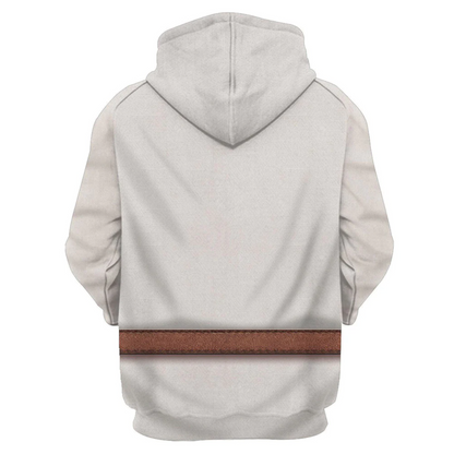 Starwars Hoodie Luke Skywalker Costume Starwars Cosplay Hoodie White Unisex Adults - Cozy Hoodie For Cold Weather