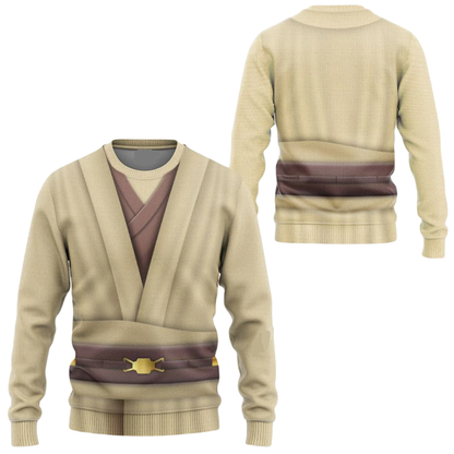 Starwars Hoodie Obi Wan Kenobi Costume Starwars Cosplay T-Shirt White Unisex Adults - Trendy Gift For Men & Women