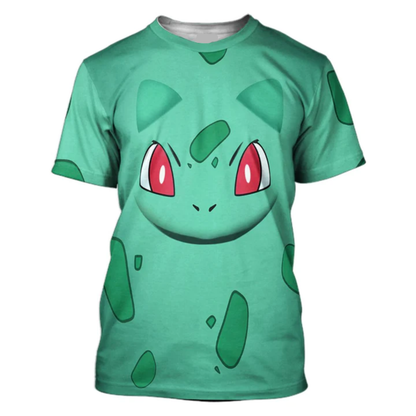 Pokemon Hoodie Bulbasaur Pokemon Cosplay T-Shirt Green Unisex Adults New Release - Trendy Gift For Men & Women