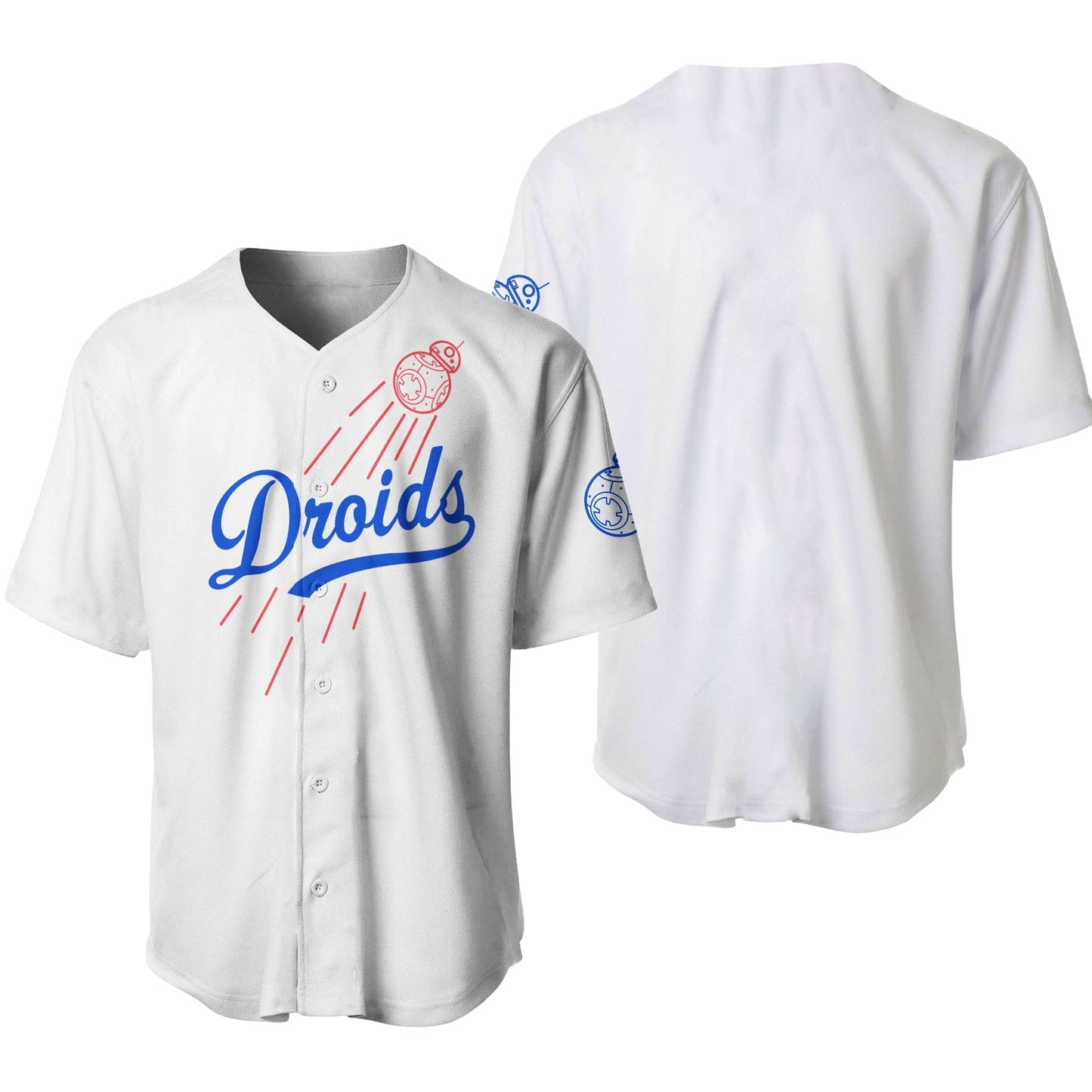 Star Wars Jersey Droids Disney Star Wars Bb-8 Robot Graphic White Jersey Shirt Baseball