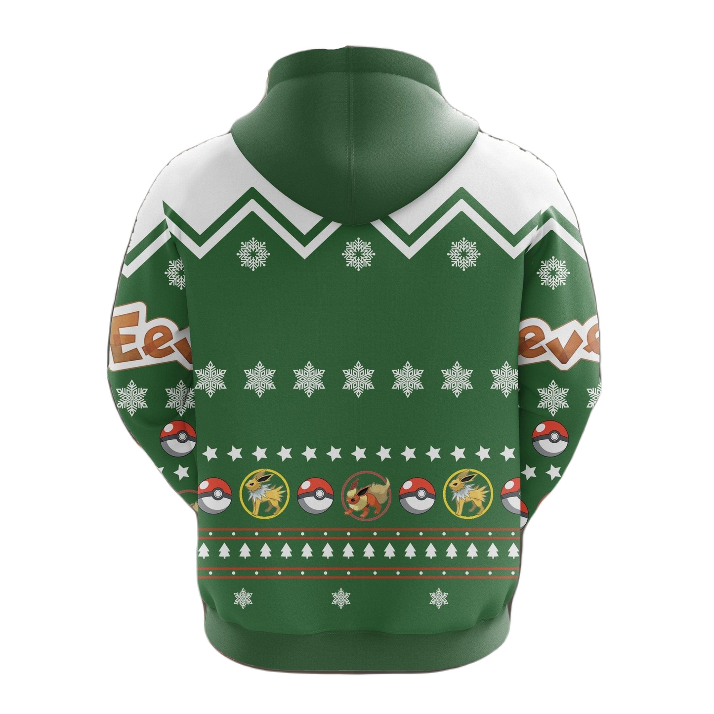 Pokemon Hoodie Pokemon Eevee Let'S Go Pokeball Pattern Hoodie Green Unisex - Cozy Hoodie For Cold Weather