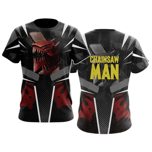 Chainsaw Man T-shirt Chainsaw Man Denji Logo T-shirt Black Red Unisex