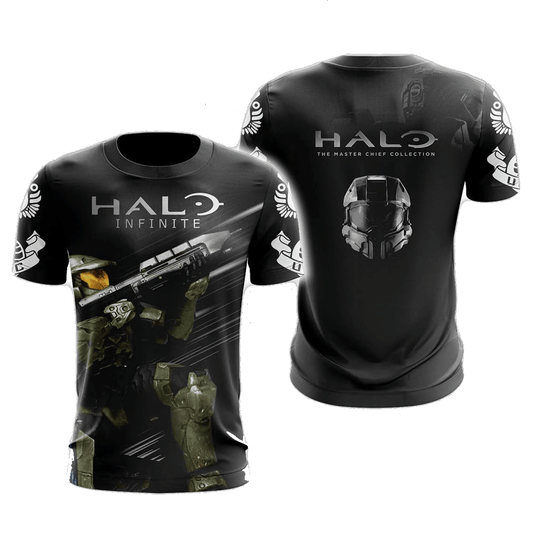 Halo T-Shirt Halo Infinite Masterchief Helmet T-Shirt Black Unisex - Trendy Gift For Men & Women