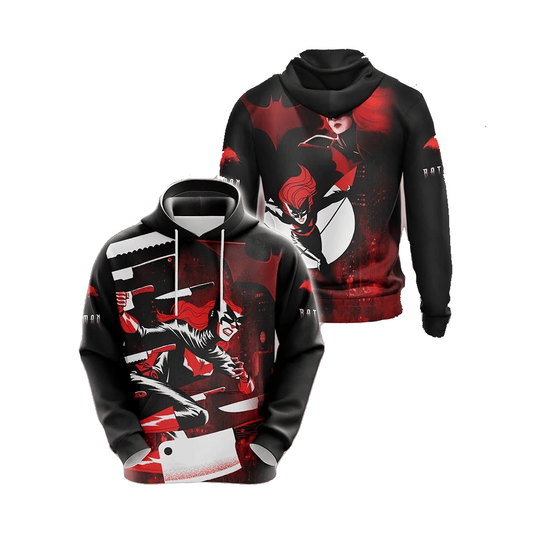 Batman Hoodie Dc Batwoman In The Night Hoodie Black Red Unisex - Cozy Hoodie For Cold Weather