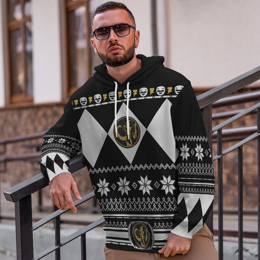  Black MIGHTY MORPHIN Power Ranger Ugly Custom Tshirt Hoodie Apparel