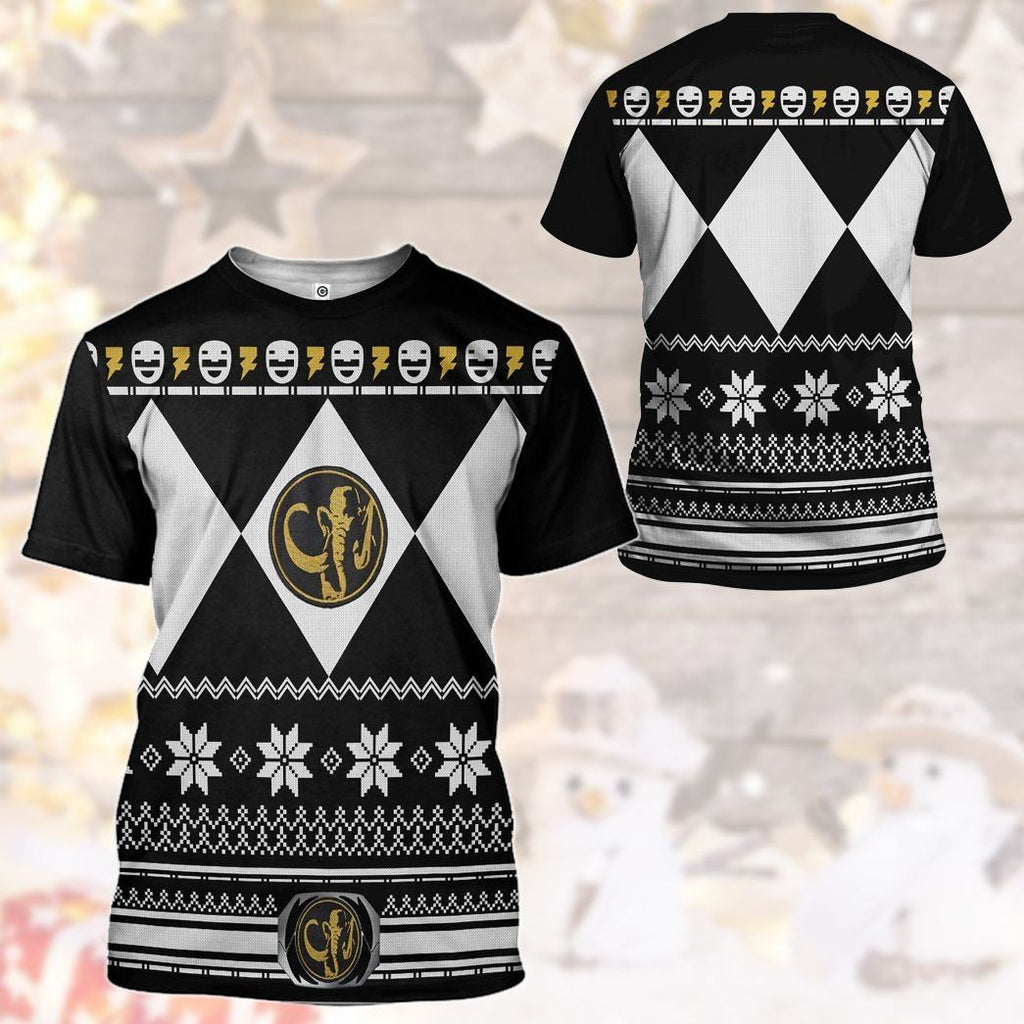  Black MIGHTY MORPHIN Power Ranger Ugly Custom Tshirt Hoodie Apparel