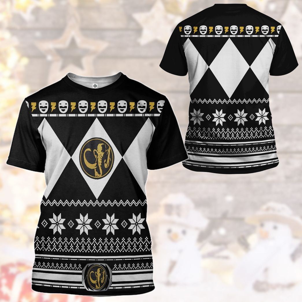  Black MIGHTY MORPHIN Power Ranger Ugly Custom Tshirt Hoodie Apparel