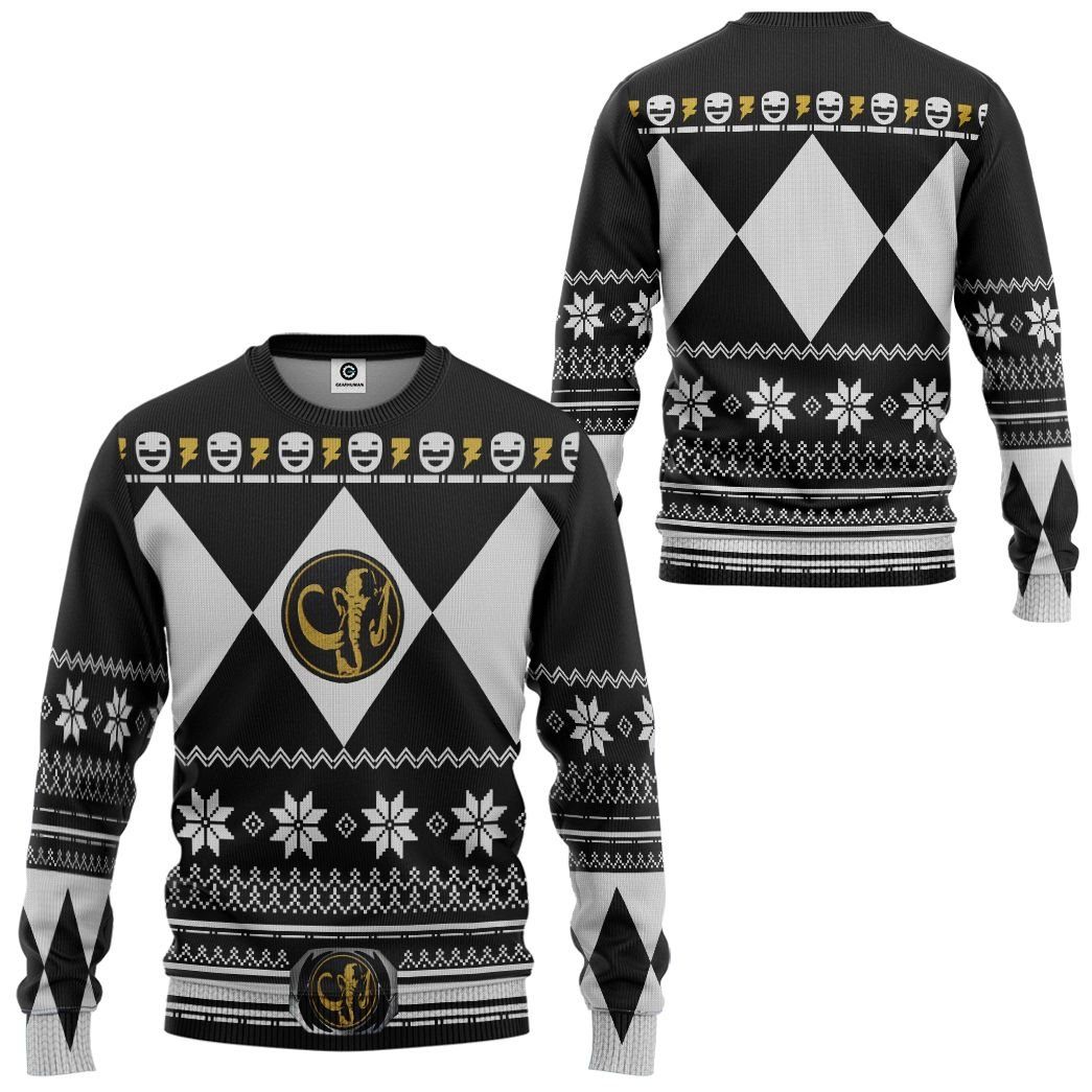  Black MIGHTY MORPHIN Power Ranger Ugly Custom Tshirt Hoodie Apparel