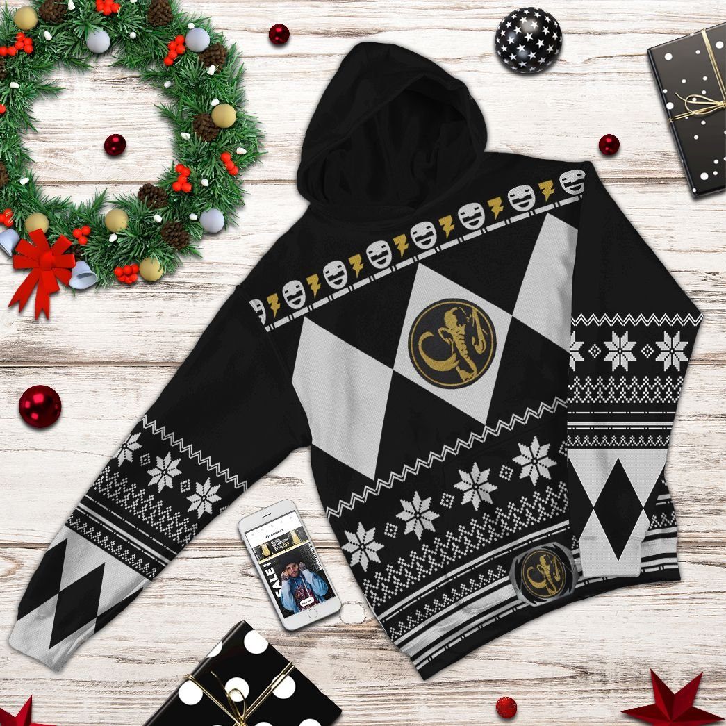  Black MIGHTY MORPHIN Power Ranger Ugly Custom Tshirt Hoodie Apparel