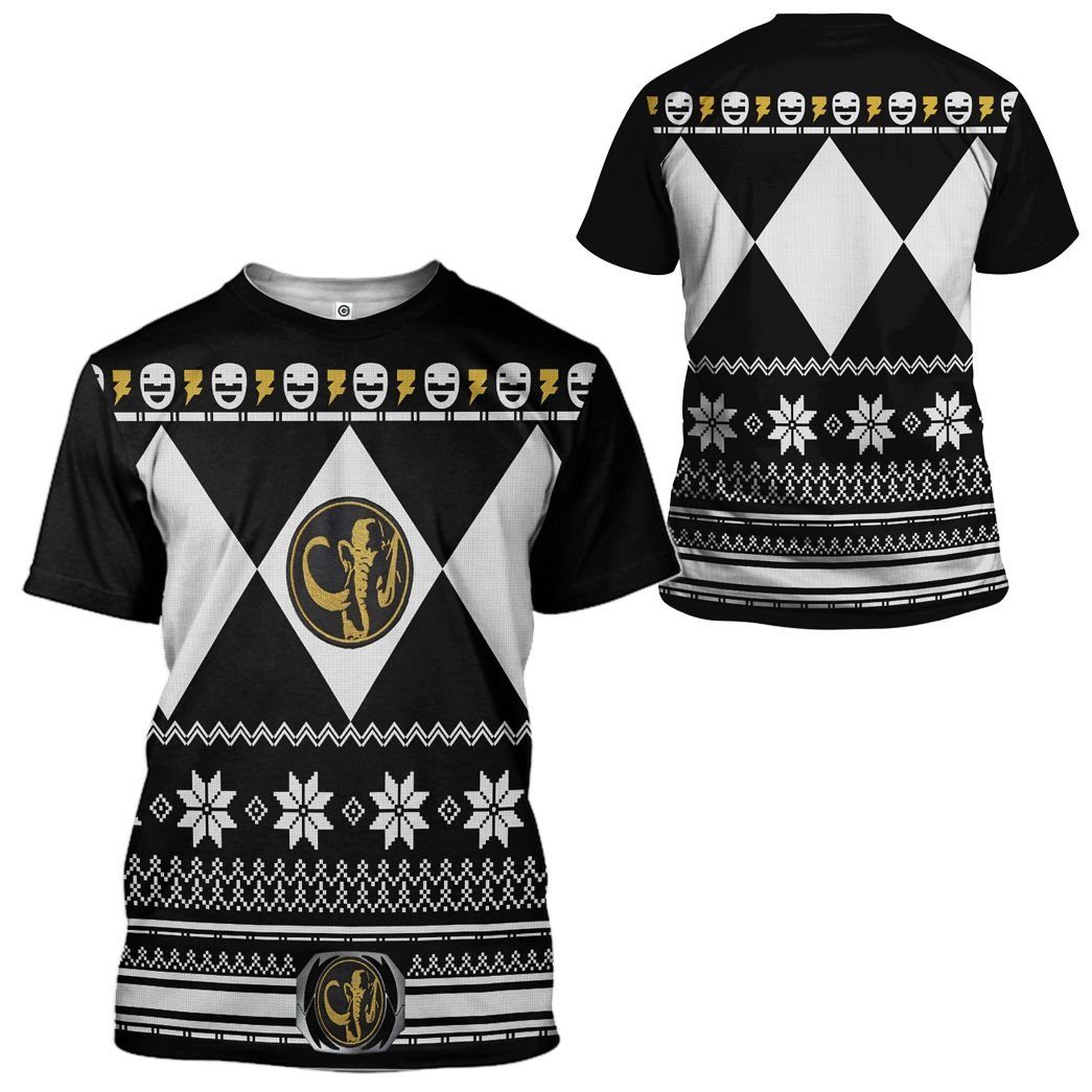  Black MIGHTY MORPHIN Power Ranger Ugly Custom Tshirt Hoodie Apparel