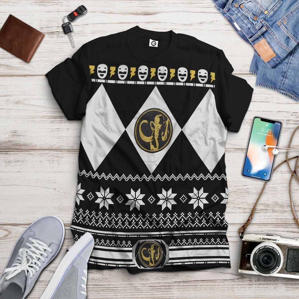  Black MIGHTY MORPHIN Power Ranger Ugly Custom Tshirt Hoodie Apparel