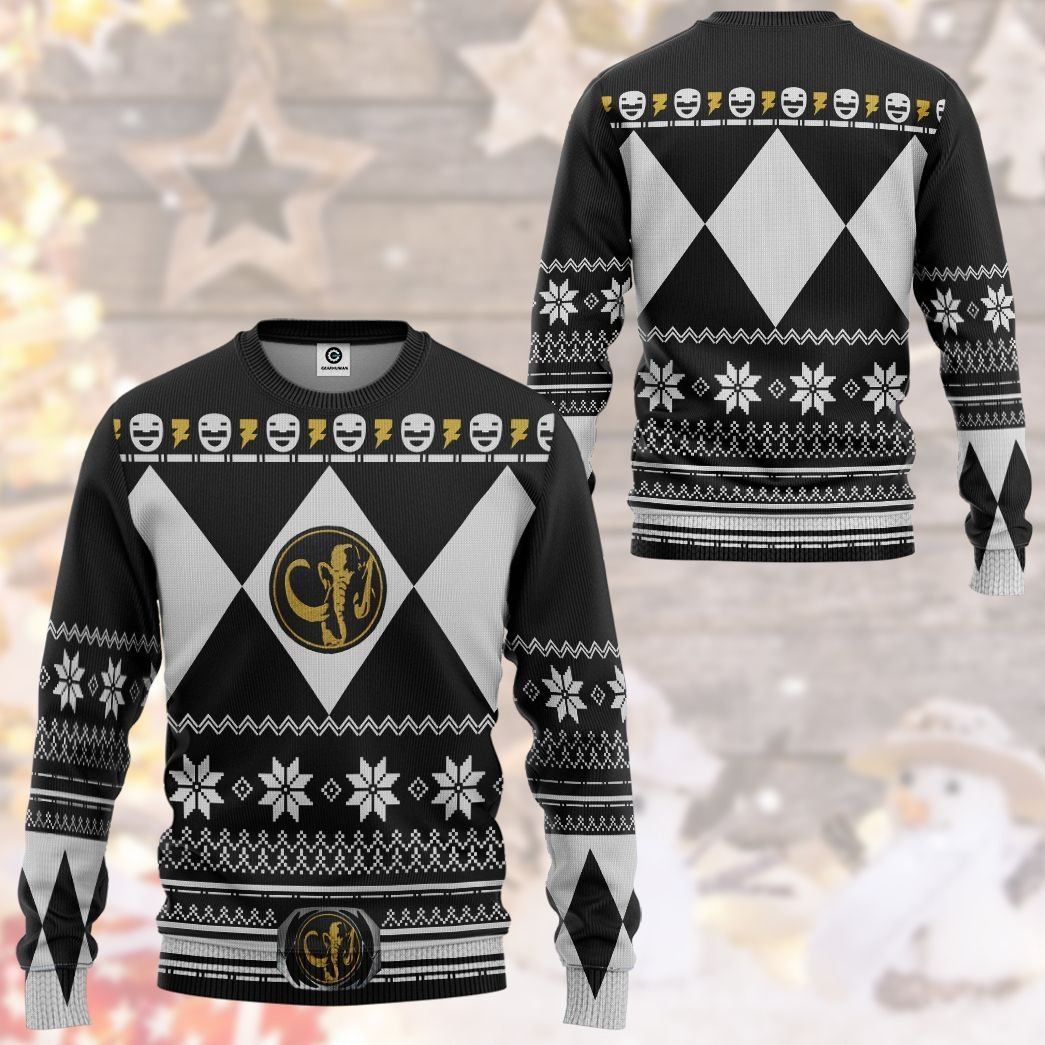 Black MIGHTY MORPHIN Power Ranger Ugly Custom Tshirt Hoodie Apparel