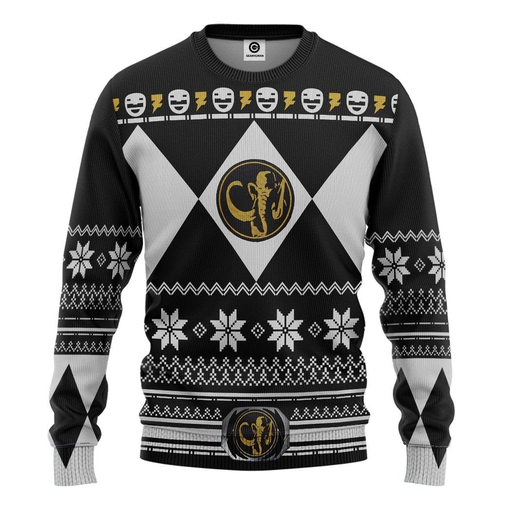  Black MIGHTY MORPHIN Power Ranger Ugly Custom Tshirt Hoodie Apparel