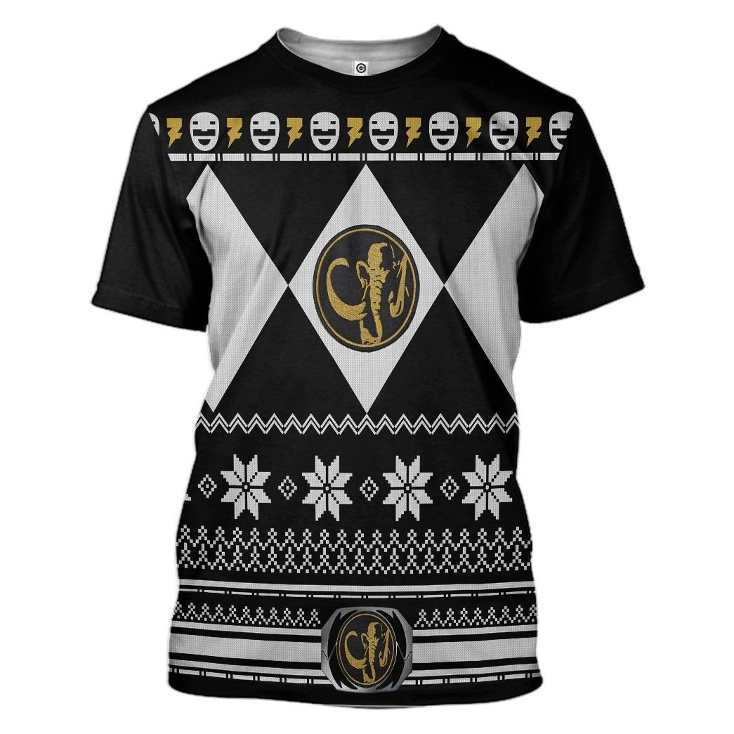  Black MIGHTY MORPHIN Power Ranger Ugly Custom Tshirt Hoodie Apparel