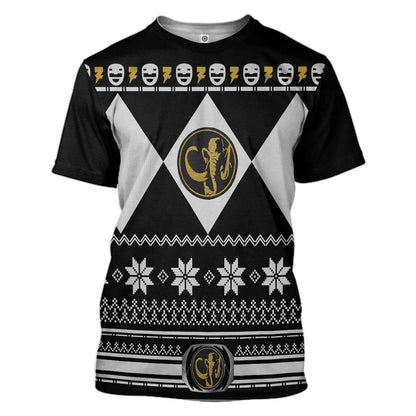  Black MIGHTY MORPHIN Power Ranger Ugly Custom Tshirt Hoodie Apparel