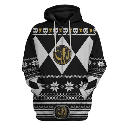  Black MIGHTY MORPHIN Power Ranger Ugly Custom Tshirt Hoodie Apparel