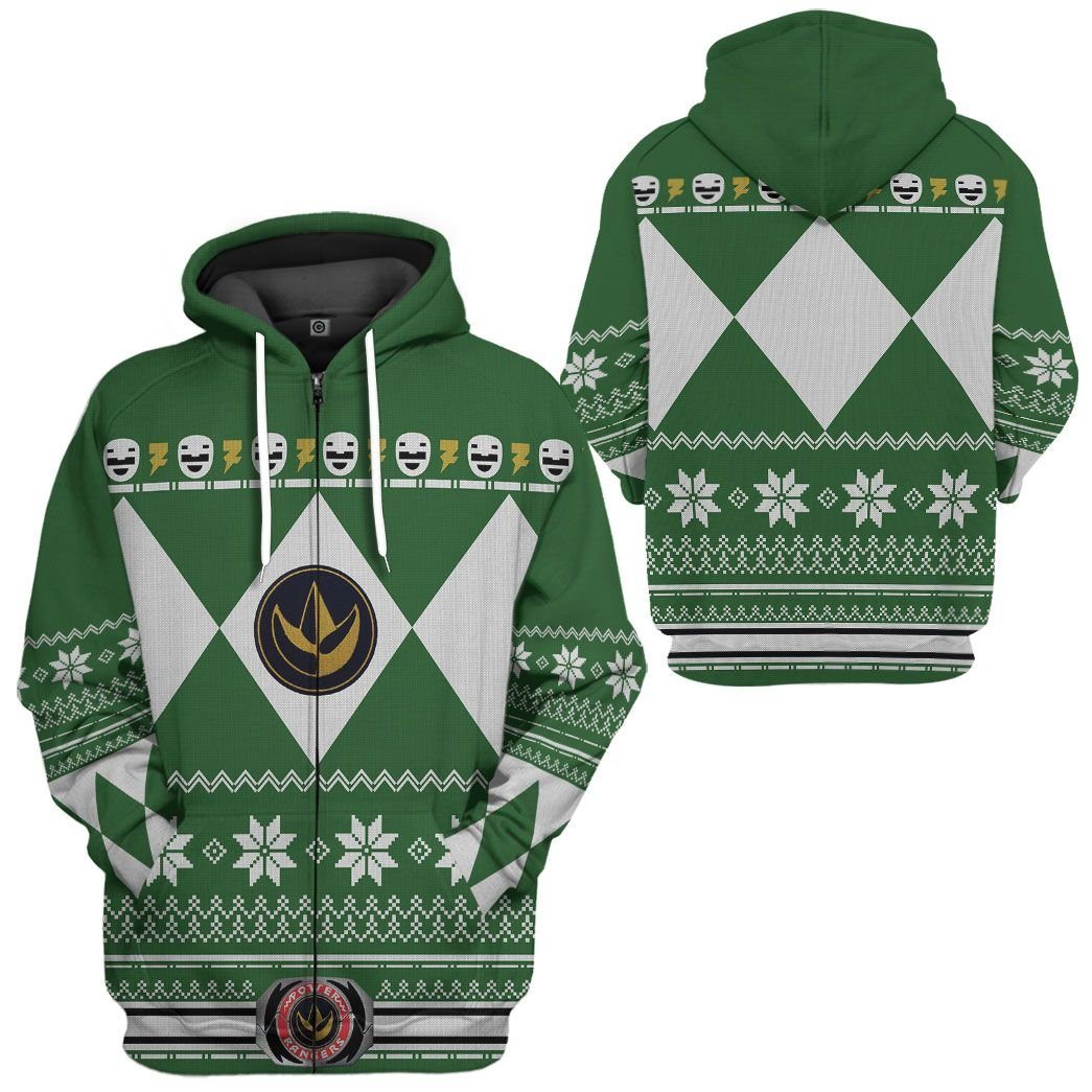  Green MIGHTY MORPHIN Power Ranger Ugly Custom Tshirt Hoodie Apparel