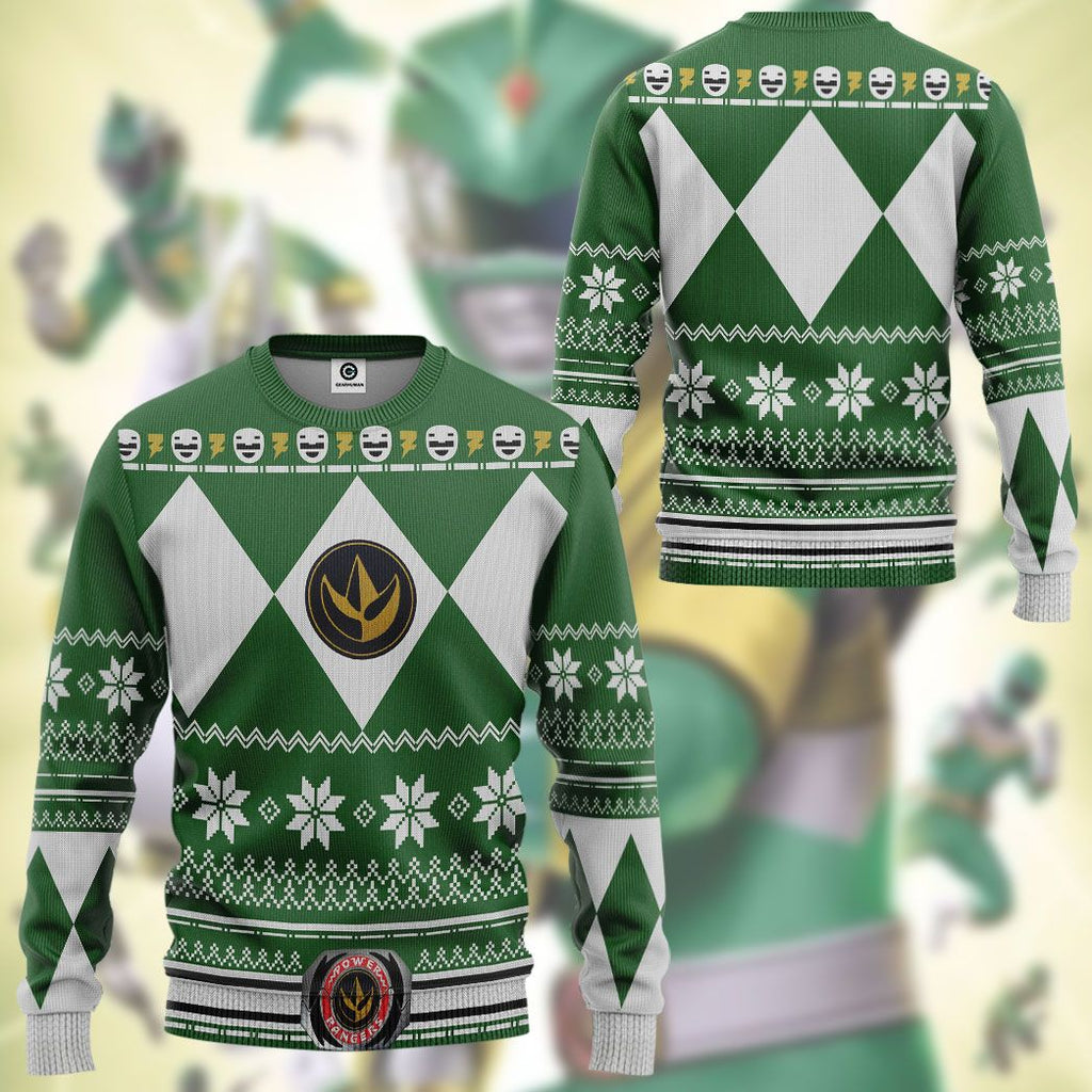  Green MIGHTY MORPHIN Power Ranger Ugly Custom Tshirt Hoodie Apparel