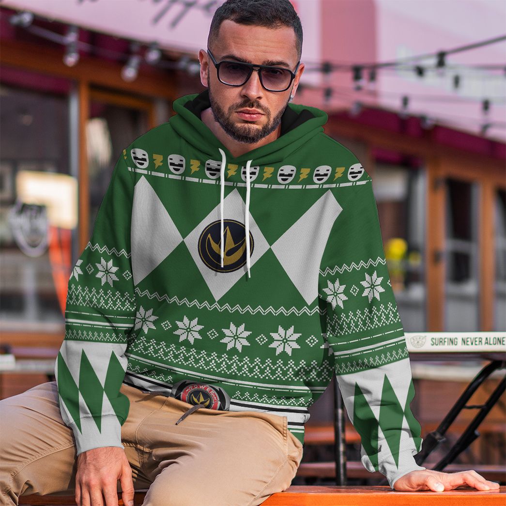  Green MIGHTY MORPHIN Power Ranger Ugly Custom Tshirt Hoodie Apparel